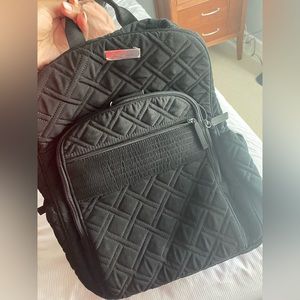 Vera Bradley Leigh Small Campus Backpack (Quilted Black)